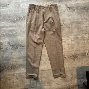 COS tan wool pleated pants